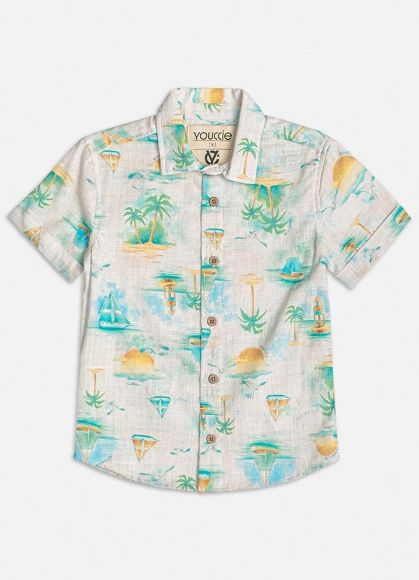 Youccie - Camisa com Estampa Tropical Off White 4