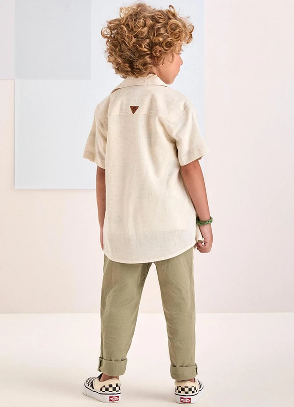 Youccie - Camisa de Linho Cru de Manga Curta Cru 4