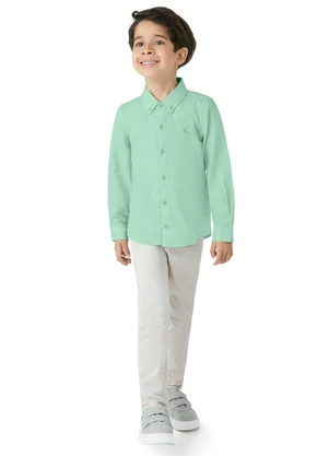 Carinhoso - Camisa em Algodão Maquinetado Verde - CARINHOSO