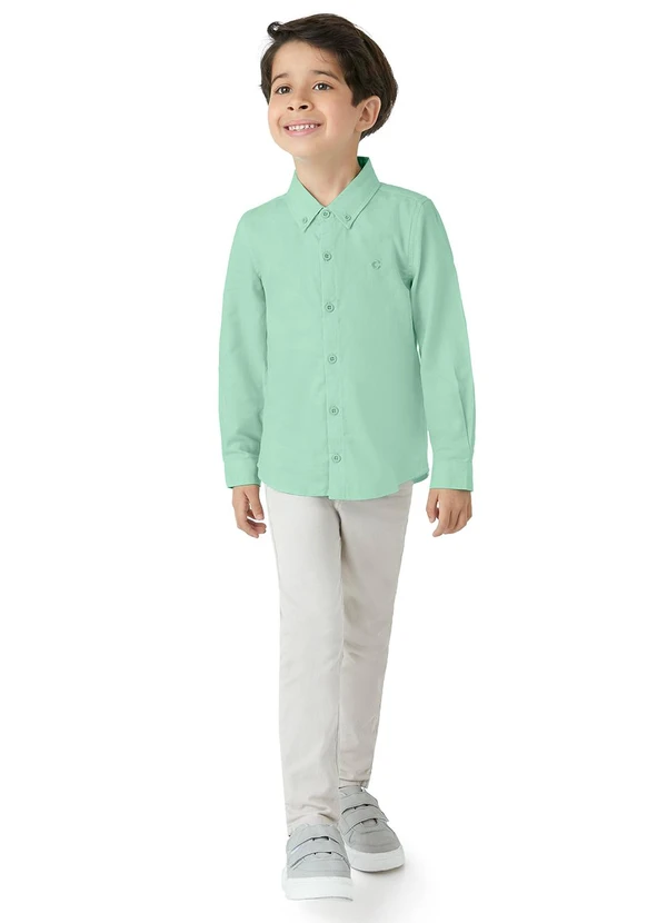 Carinhoso - Camisa em Algodão Maquinetado Verde 2