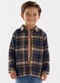 Up Baby - Camisa em Flanela Xadrez com Forro Azul - variação: Azul