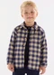 Up Baby - Camisa em Flanela Xadrez com Forro Azul - variação: Azul