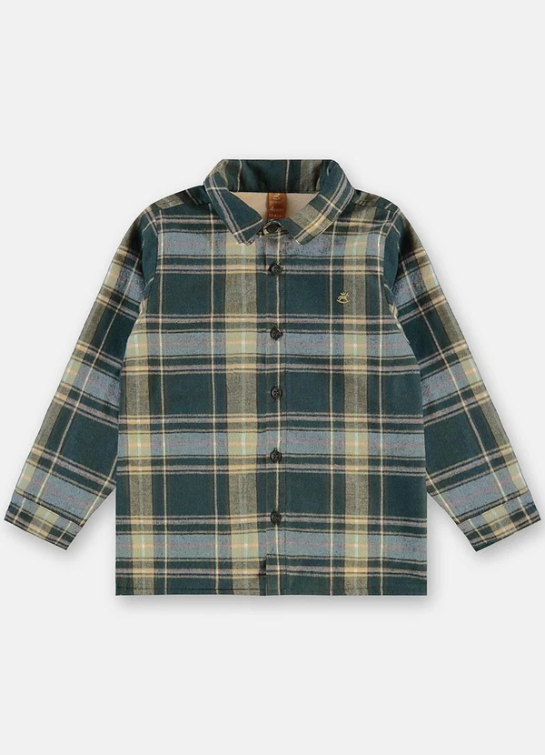 Up Baby - Camisa em Flanela Xadrez com Forro Verde 3