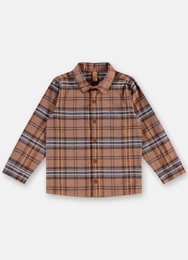 Up Baby - Camisa em Flanela Xadrez Marrom 3