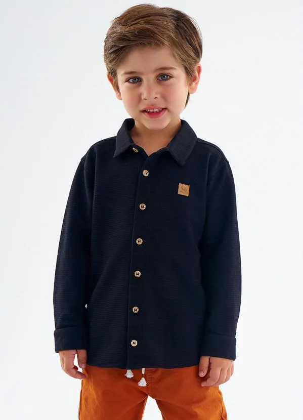 Up Baby - Camisa em Malha Texturizada Preto