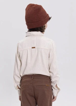 Alakazoo - Camisa em Sarja com Botões Branco - ALAKAZOO