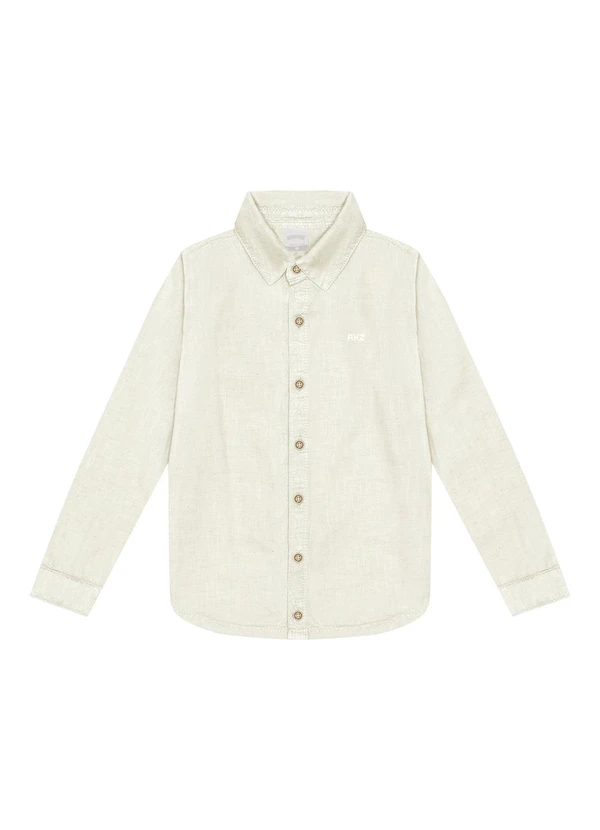 Alakazoo - Camisa em Sarja com Botões Branco 4