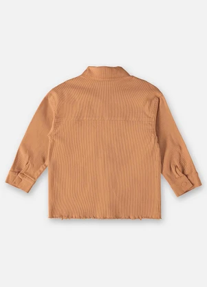 Up Baby - Camisa em Sarja Infantil Menino Marrom - UP BABY