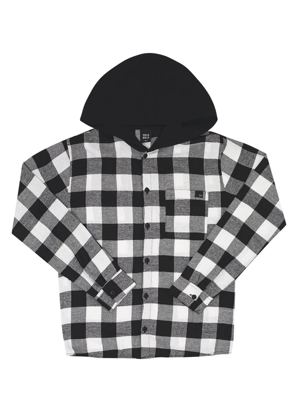 Pulla Bulla - Camisa Flanela Fio Tinto e Moletinho Branco