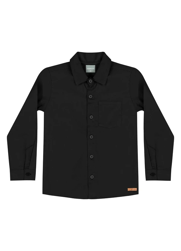 Quimby - Camisa Flanelada Infantil Menino Preto