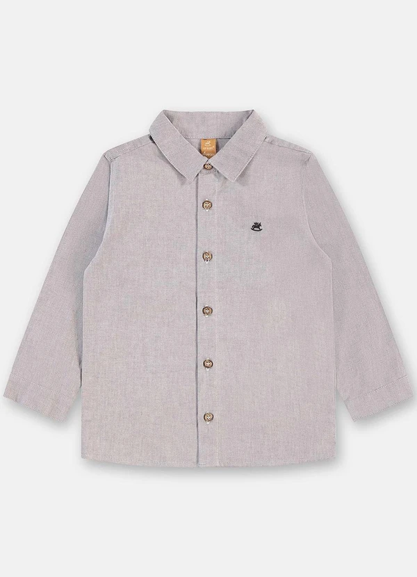 Up Baby - Camisa Infantil em Tecido Oxford Azul 3