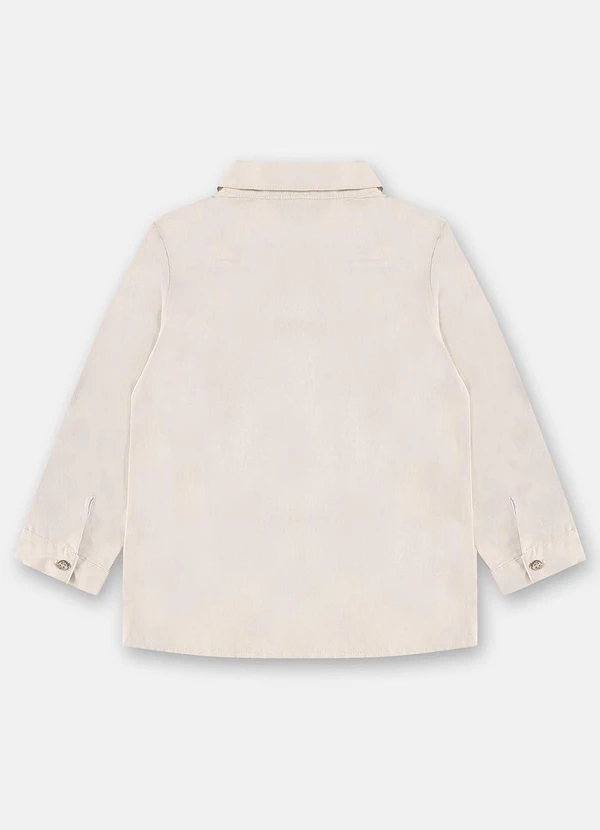 Up Baby - Camisa Infantil em Tecido Oxford Bege 4