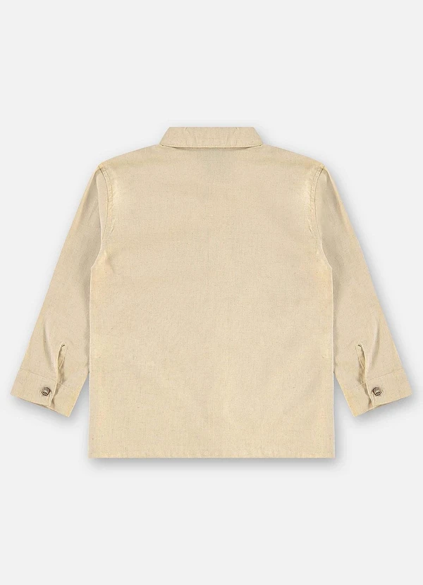 Up Baby - Camisa Infantil Linho e Algodão Bege 5