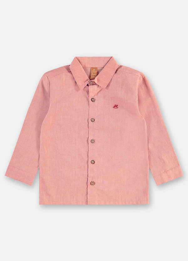 Up Baby - Camisa Infantil Linho e Algodão Laranja 3