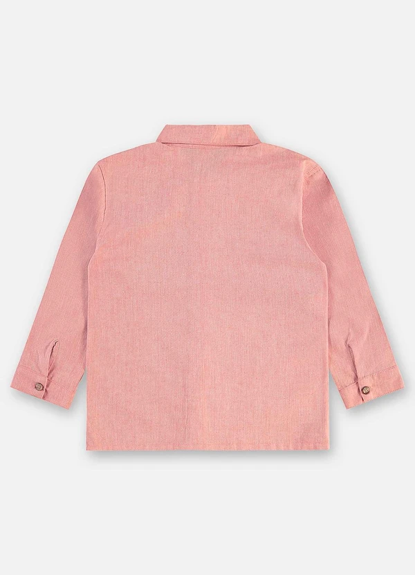 Up Baby - Camisa Infantil Linho e Algodão Laranja 4