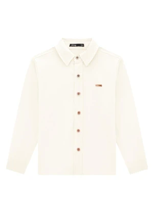 Ioluig - Camisa Infantil Manga Longa em Tricoline Bege - IOLUIG