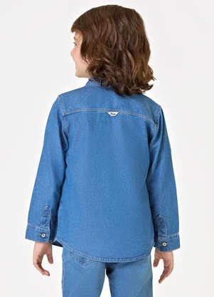 Trick Nick - Camisa Infantil Manga Longa Jeans Azul - TRICK NICK