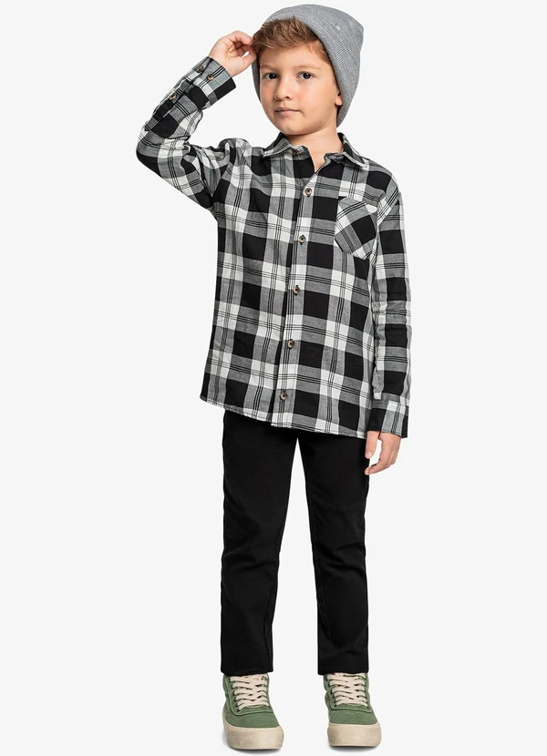 Trick Nick - Camisa Infantil Manga Longa Preto 3