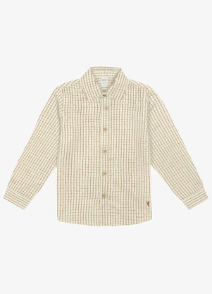 Trick Nick - Camisa Infantil Masculina Manga Longa Bege - TRICK NICK