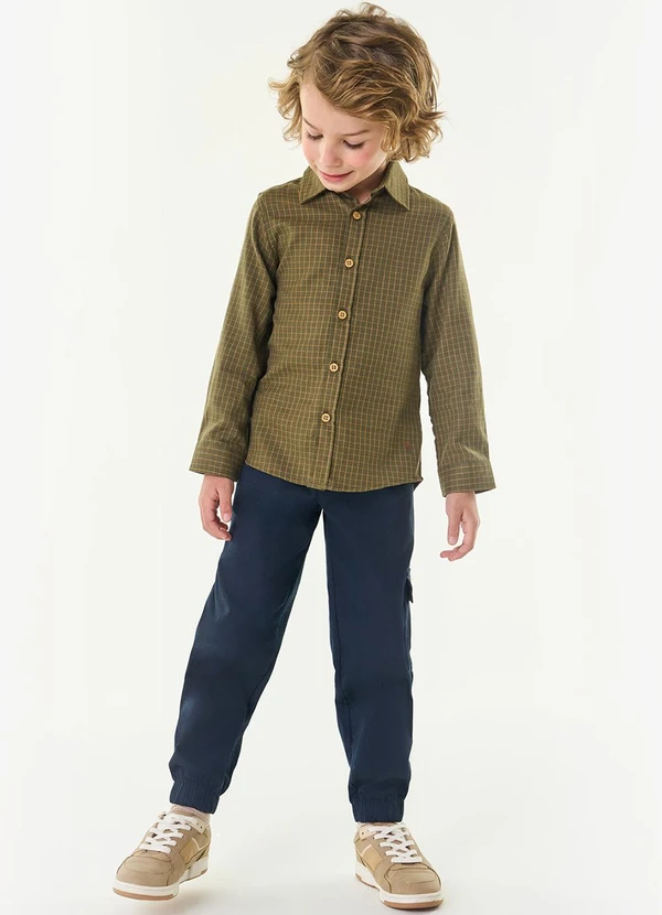 Trick Nick - Camisa Infantil Masculina Manga Longa Verde 3