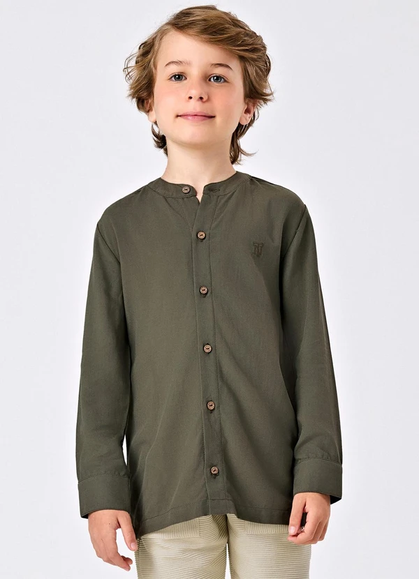 Trick Nick - Camisa Infantil Masculino Manga Longa Verde