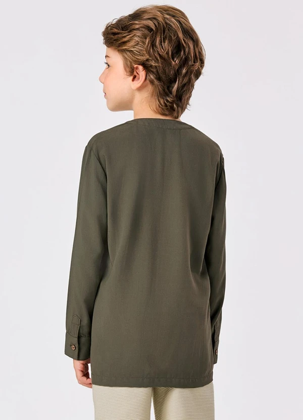 Trick Nick - Camisa Infantil Masculino Manga Longa Verde 2