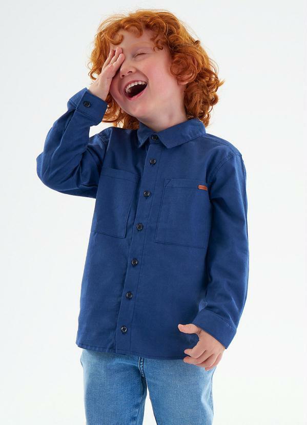 Up Baby - Camisa Infantil Menino Azul
