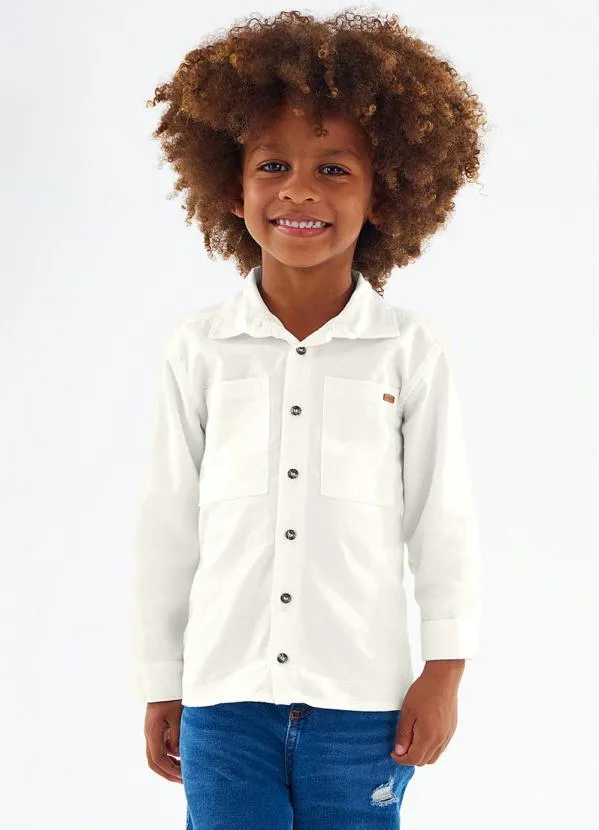 Up Baby - Camisa Infantil Menino Bege