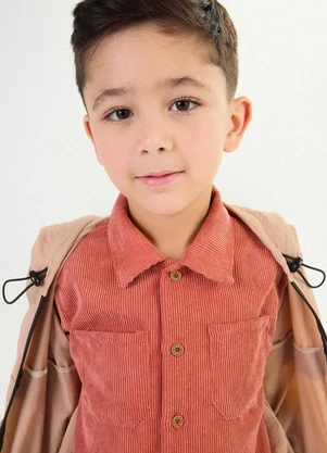 Colorittá - Camisa Infantil Menino Cotelê Marrom - COLORITTÁ