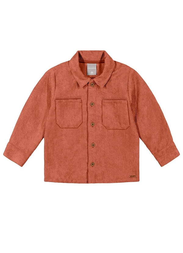 Colorittá - Camisa Infantil Menino Cotelê Marrom 2