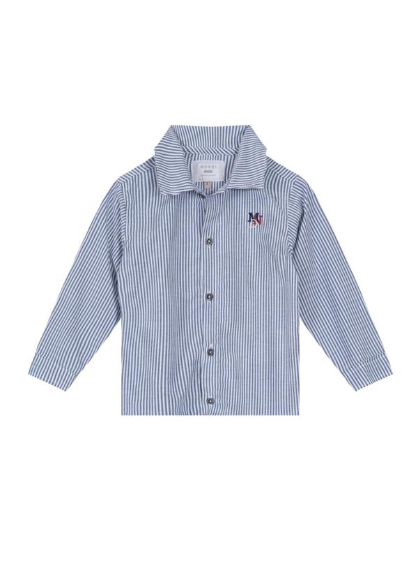 Brandili Mundi - Camisa Infantil Menino em Tricoline Azul