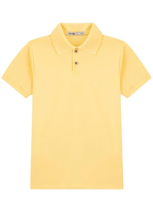 Ioluig - Camisa Infantil Menino Polo em Piquet Amarelo - IOLUIG
