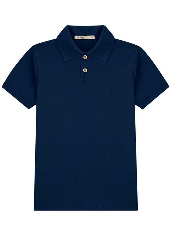 Ioluig - Camisa Infantil Menino Polo em Piquet Azul