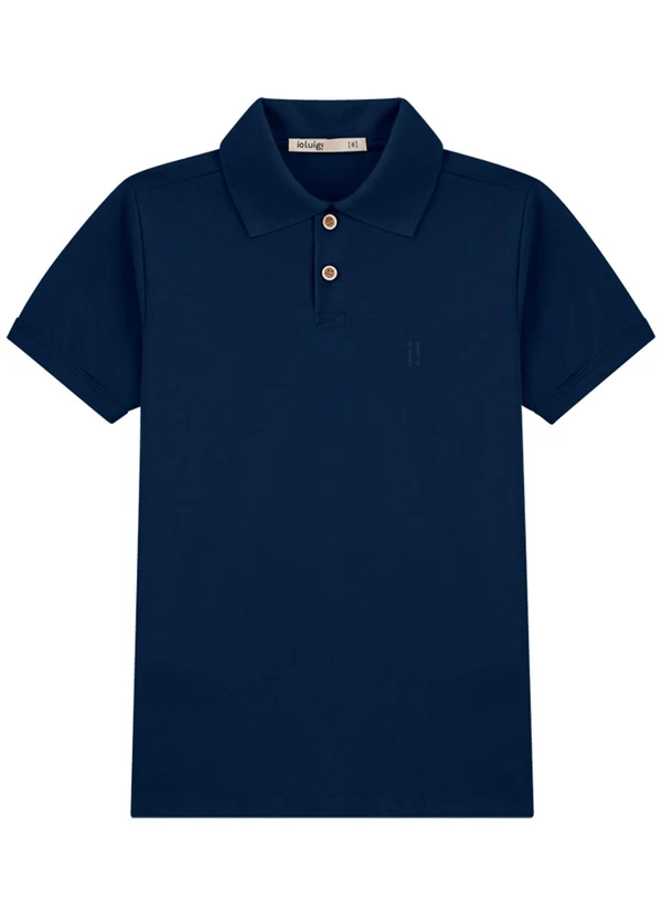 Ioluig - Camisa Infantil Menino Polo em Piquet Azul