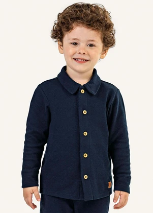 Colorittá - Camisa Infantil Menino Texturizada Azul - COLORITTÁ