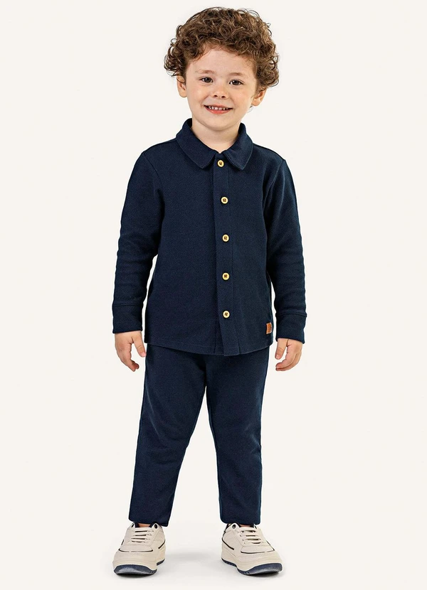 Colorittá - Camisa Infantil Menino Texturizada Azul 3