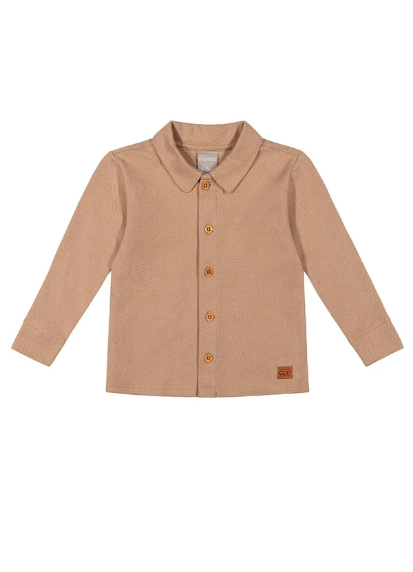 Colorittá - Camisa Infantil Menino Texturizada Marrom