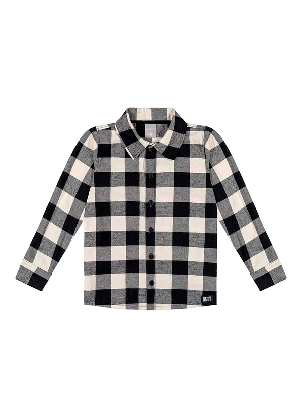 Colorittá - Camisa Infantil Menino Xadrez Flanela Bege 3