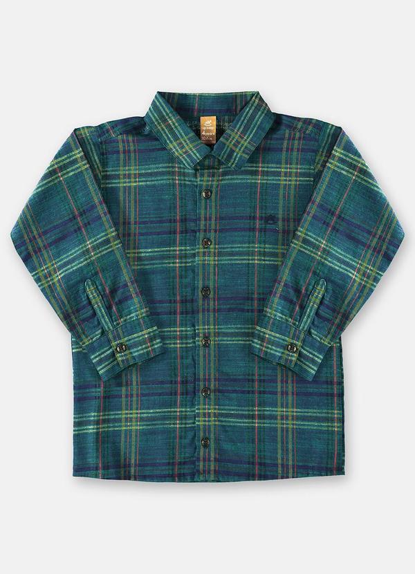 Up Baby - Camisa Infantil Xadrez para Menino Verde