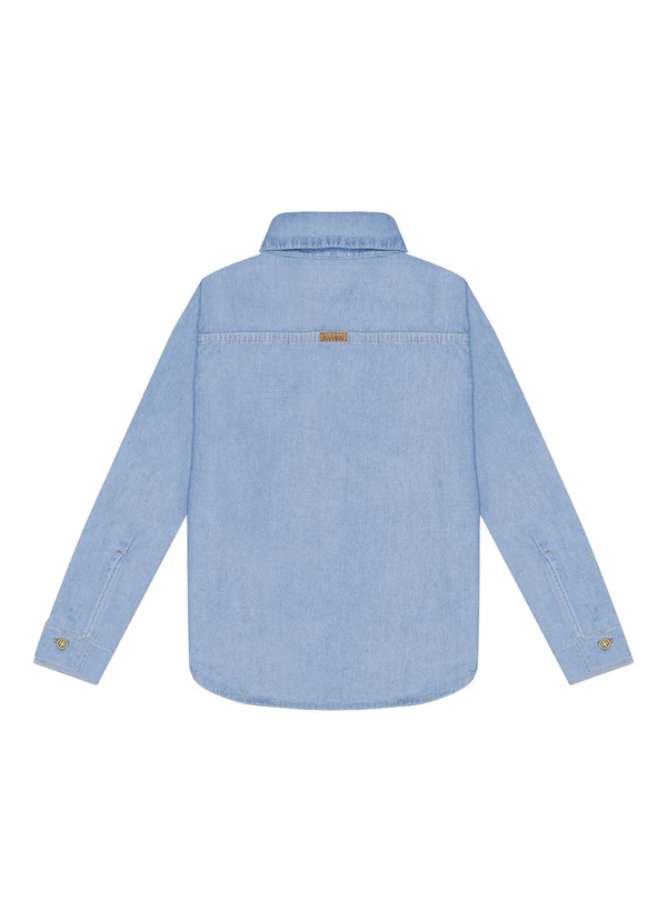 Alakazoo - Camisa Jeans de Mangas Longas com Bordado Azul 5