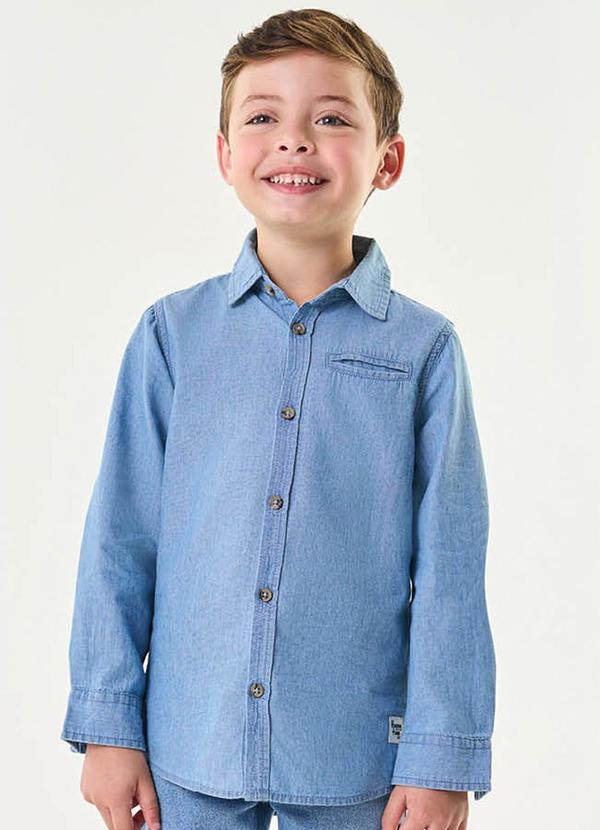 Trick Nick - Camisa Jeans Infantil Menino Cinza