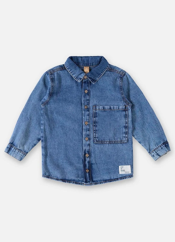 Up Baby - Camisa Jeans Infantil Menino Azul 3