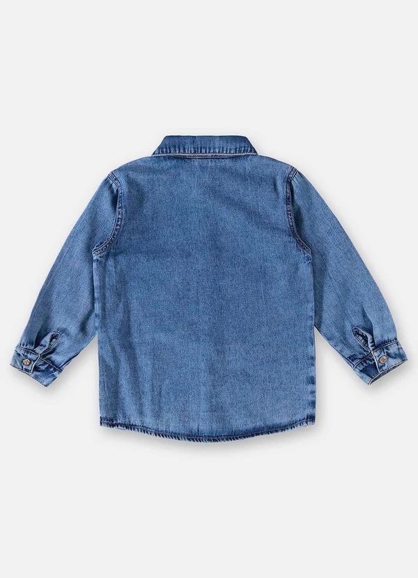 Up Baby - Camisa Jeans Infantil Menino Azul 4