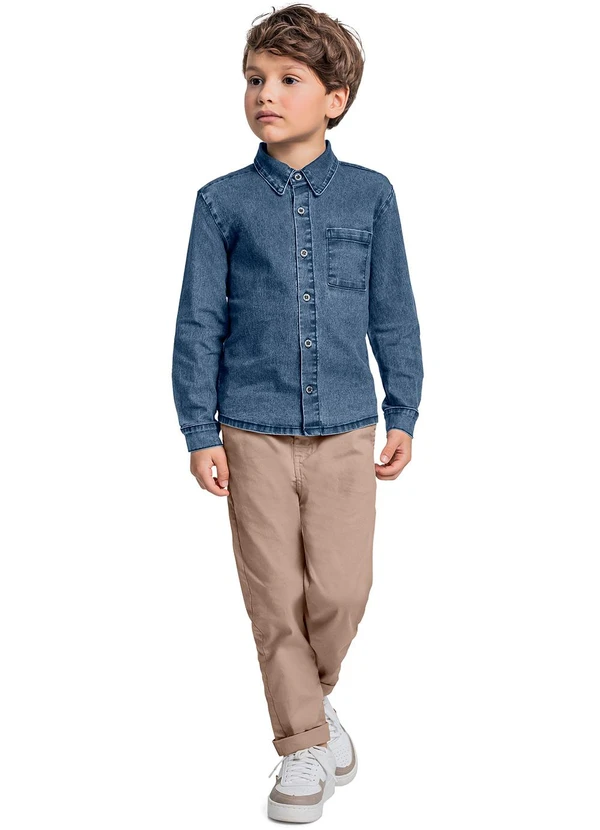 Quimby - Camisa Jeans Infantil para Menino Azul 2