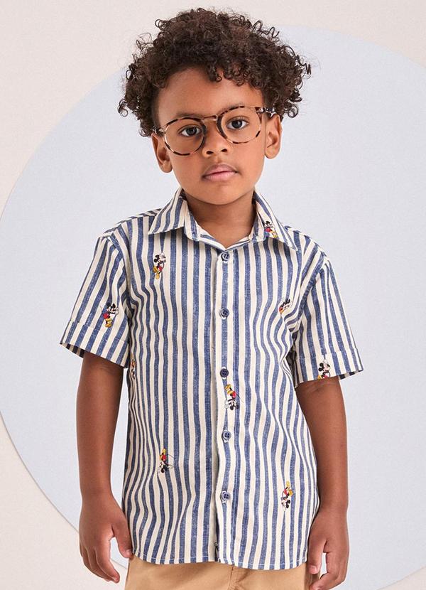 Youccie - Camisa Listrada do Mickey Mouse Azul