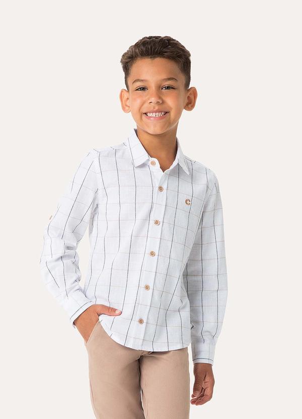 Carinhoso - Camisa Listrada em Algodão Texturizado Menino Bra 1
