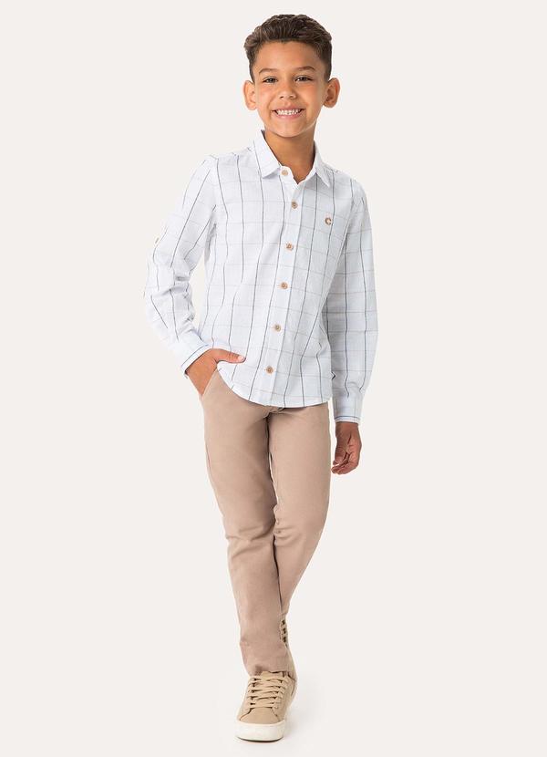 Carinhoso - Camisa Listrada em Algodão Texturizado Menino Bra 2