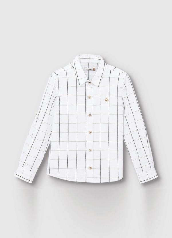 Carinhoso - Camisa Listrada em Algodão Texturizado Menino Bra 3