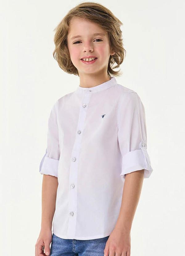 Trick Nick - Camisa Manga Longa em Tricoline Branco