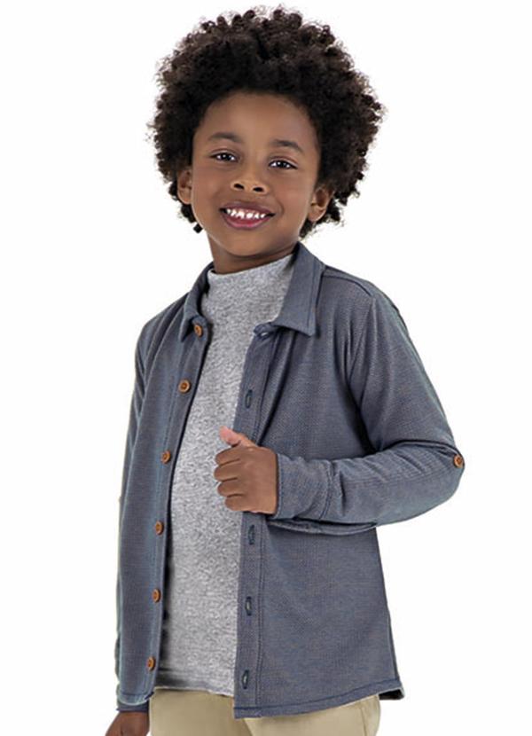 Marisol - Camisa Manga Longa Infantil Azul